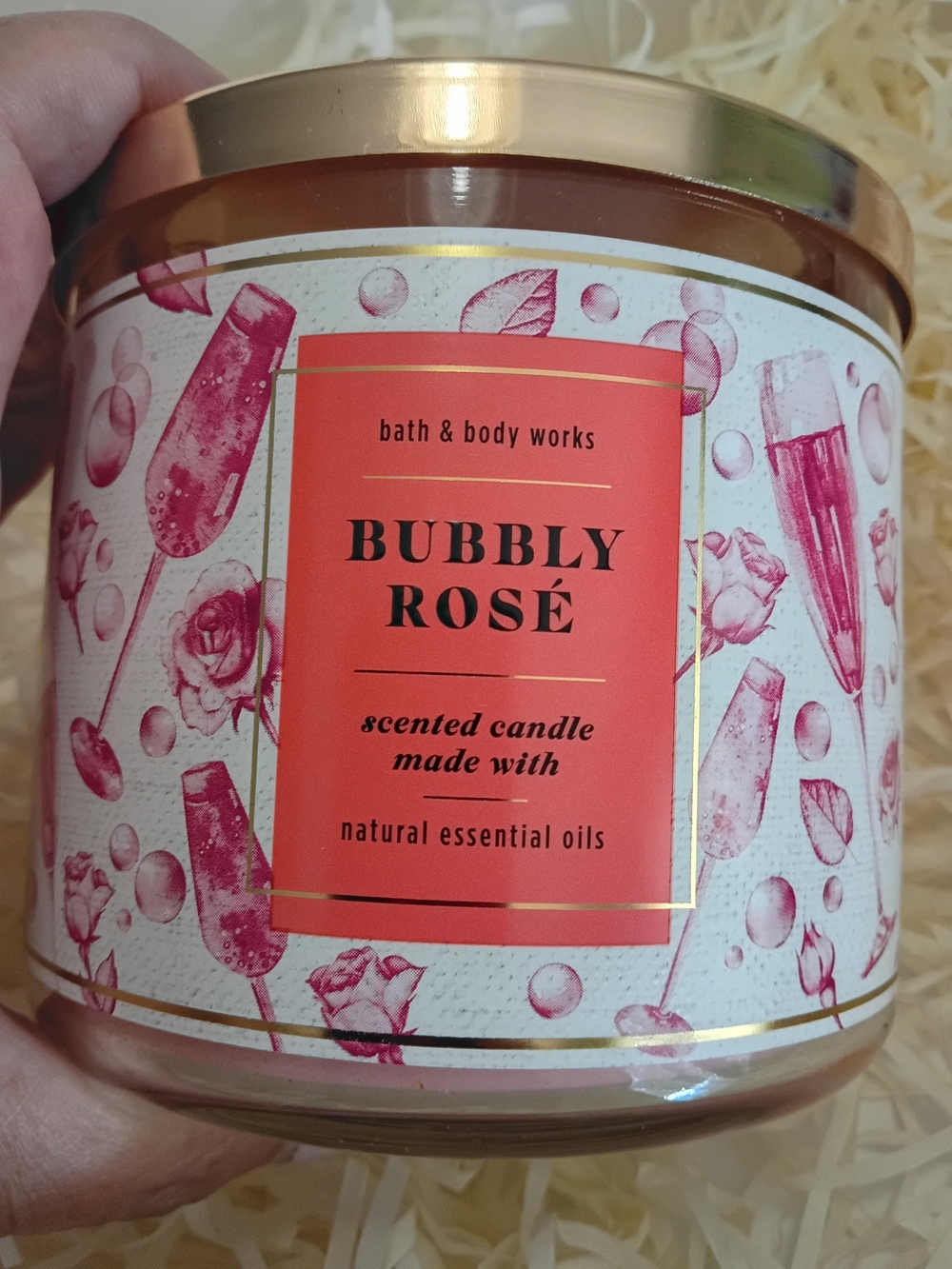Bath & Body Works Bubbly Rosé Scented Candle - Pink 14.5 oz NWT